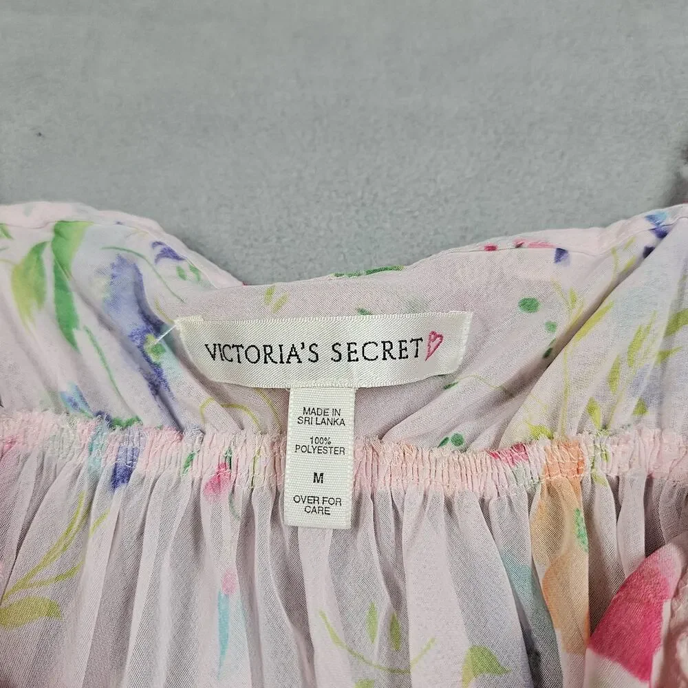 Vintage Victoria’s Secret Floral Babydoll Slip Dress Womens M Y2K Coquette Fairy